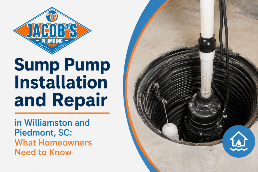sump pump installation Williamston SC